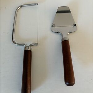 Stainless Steel Cheese Slicer Set with Wooden Handles